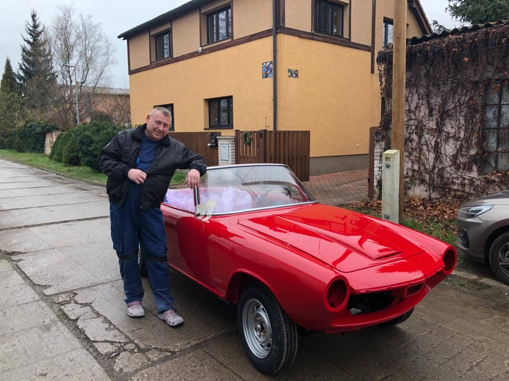 glas 1700gt cabrio 1965 restauration rot kurz vor der übergabe an den eigentümer